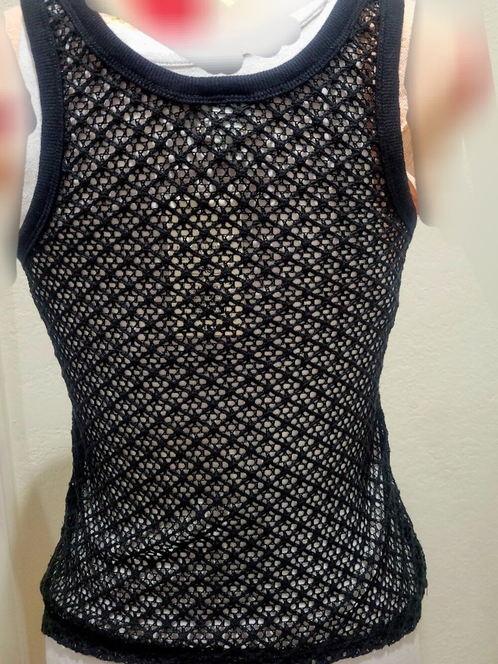 Black Mesh Tank Top